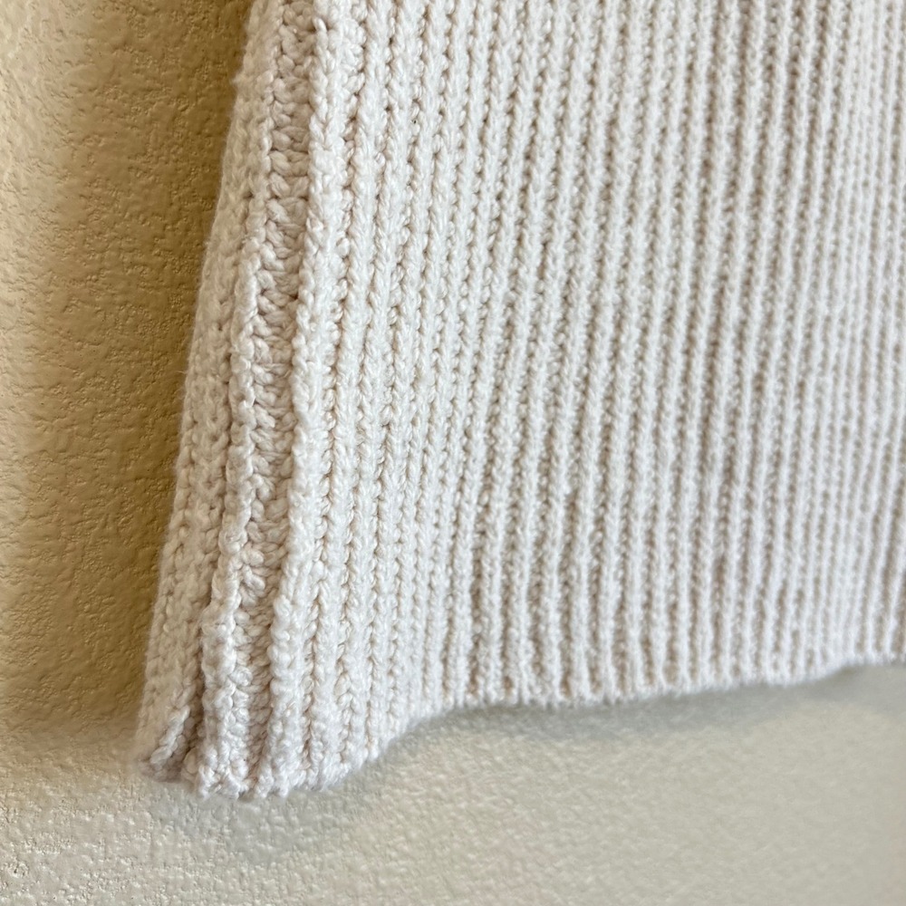 Anthropologie Ivory Ribbed Mock Neck Sleeveless Sweater Tank Top XS Knit cottage - Picture 8 of 9